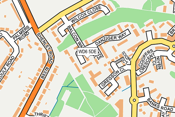 WD6 5DE map - OS OpenMap – Local (Ordnance Survey)