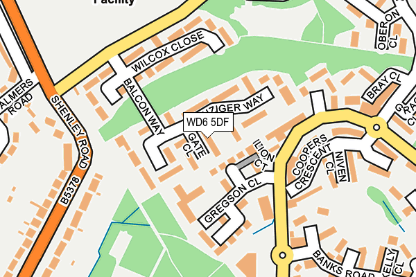 WD6 5DF map - OS OpenMap – Local (Ordnance Survey)