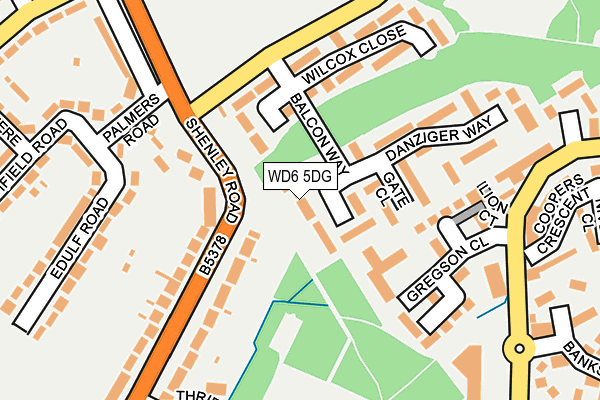 WD6 5DG map - OS OpenMap – Local (Ordnance Survey)