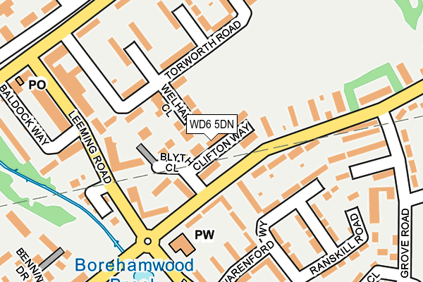 WD6 5DN map - OS OpenMap – Local (Ordnance Survey)