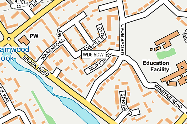 WD6 5DW map - OS OpenMap – Local (Ordnance Survey)