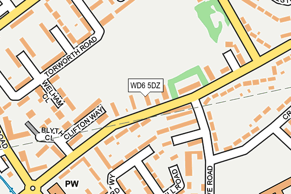 WD6 5DZ map - OS OpenMap – Local (Ordnance Survey)