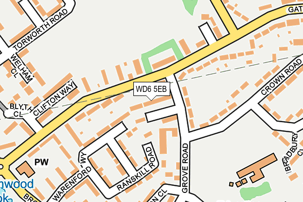 WD6 5EB map - OS OpenMap – Local (Ordnance Survey)