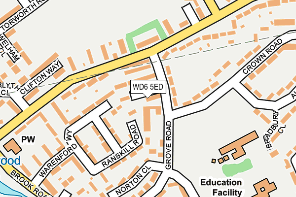 WD6 5ED map - OS OpenMap – Local (Ordnance Survey)