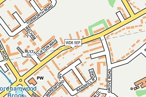WD6 5EF map - OS OpenMap – Local (Ordnance Survey)