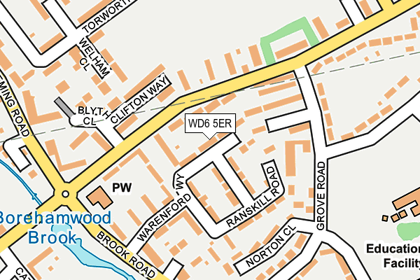 WD6 5ER map - OS OpenMap – Local (Ordnance Survey)