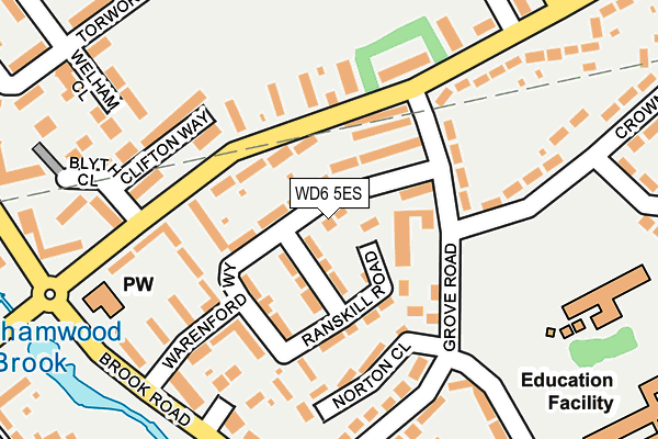 WD6 5ES map - OS OpenMap – Local (Ordnance Survey)