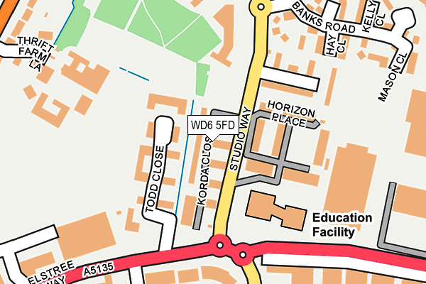 WD6 5FD map - OS OpenMap – Local (Ordnance Survey)