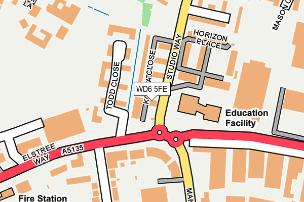 WD6 5FE map - OS OpenMap – Local (Ordnance Survey)