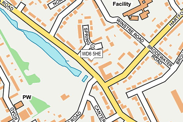 WD6 5HE map - OS OpenMap – Local (Ordnance Survey)