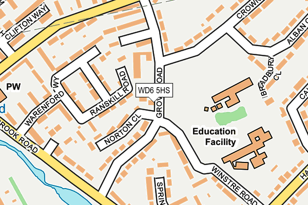 WD6 5HS map - OS OpenMap – Local (Ordnance Survey)