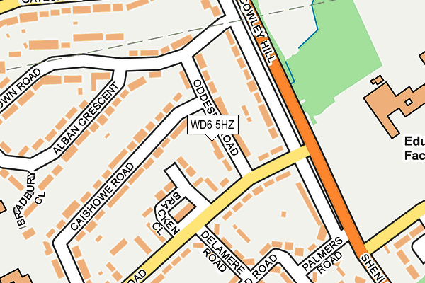 WD6 5HZ map - OS OpenMap – Local (Ordnance Survey)