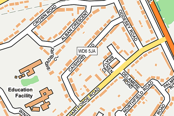 WD6 5JA map - OS OpenMap – Local (Ordnance Survey)