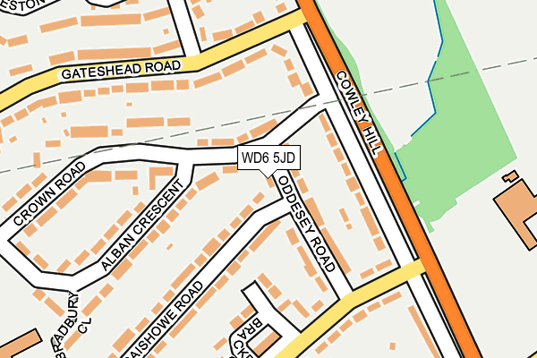 WD6 5JD map - OS OpenMap – Local (Ordnance Survey)