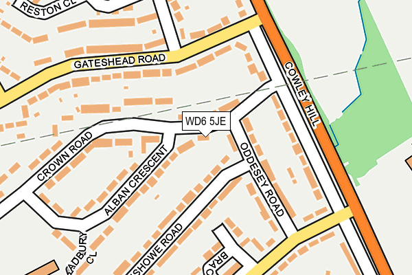 WD6 5JE map - OS OpenMap – Local (Ordnance Survey)