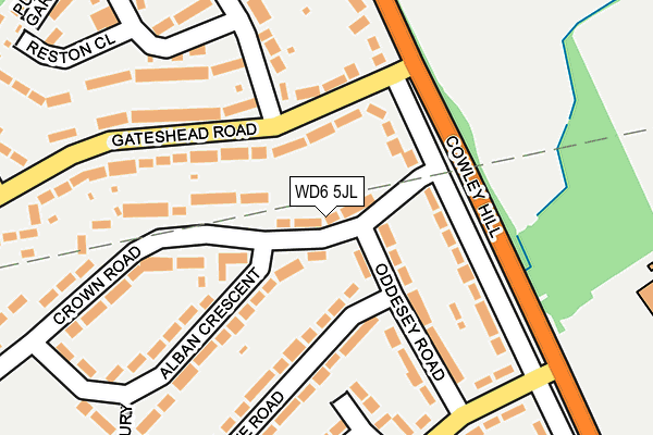 WD6 5JL map - OS OpenMap – Local (Ordnance Survey)