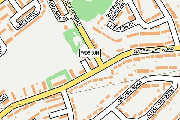 WD6 5JN map - OS OpenMap – Local (Ordnance Survey)