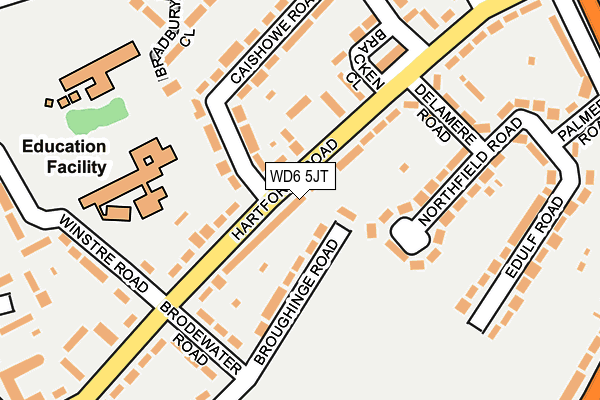WD6 5JT map - OS OpenMap – Local (Ordnance Survey)