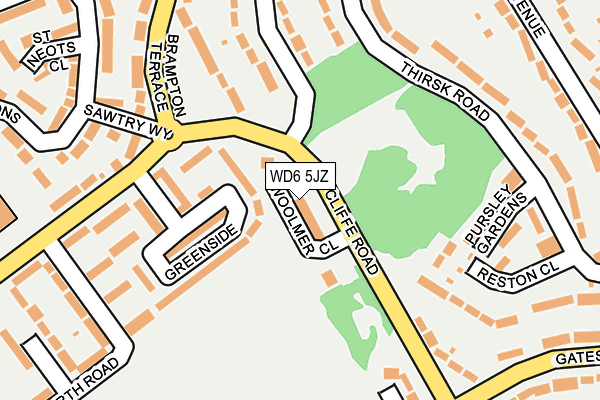 WD6 5JZ map - OS OpenMap – Local (Ordnance Survey)