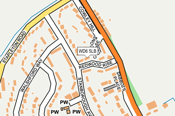 WD6 5LB map - OS OpenMap – Local (Ordnance Survey)