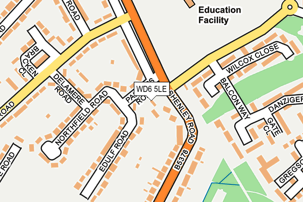 WD6 5LE map - OS OpenMap – Local (Ordnance Survey)