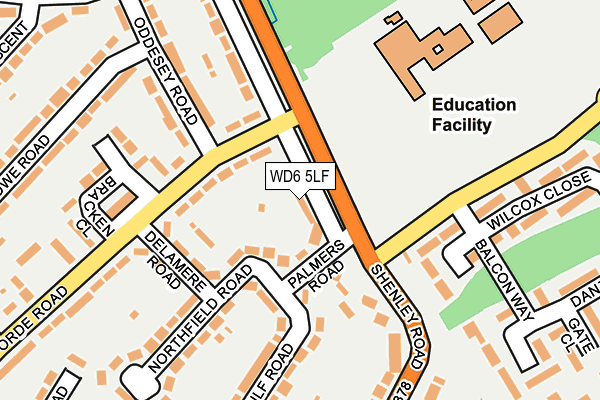 WD6 5LF map - OS OpenMap – Local (Ordnance Survey)