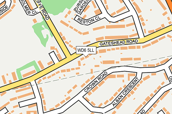 WD6 5LL map - OS OpenMap – Local (Ordnance Survey)