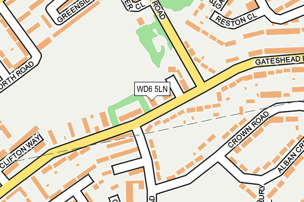 WD6 5LN map - OS OpenMap – Local (Ordnance Survey)