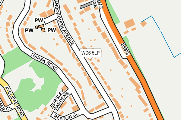 WD6 5LP map - OS OpenMap – Local (Ordnance Survey)