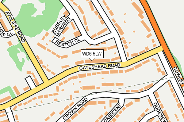 WD6 5LW map - OS OpenMap – Local (Ordnance Survey)