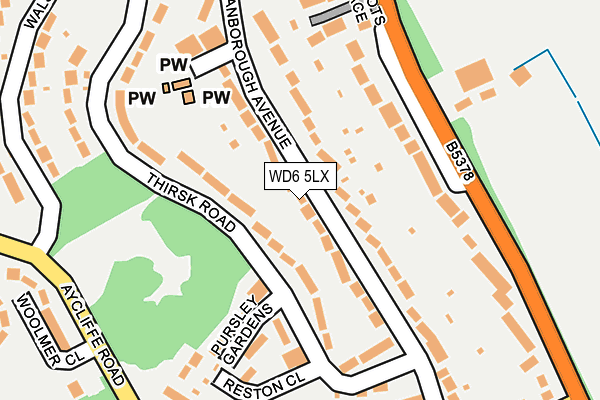 WD6 5LX map - OS OpenMap – Local (Ordnance Survey)