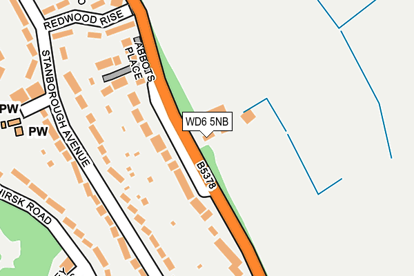 WD6 5NB map - OS OpenMap – Local (Ordnance Survey)