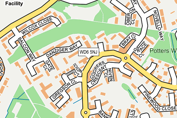WD6 5NJ map - OS OpenMap – Local (Ordnance Survey)