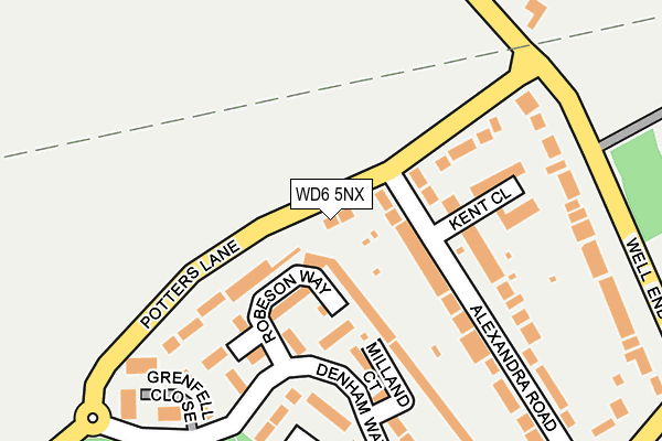 WD6 5NX map - OS OpenMap – Local (Ordnance Survey)