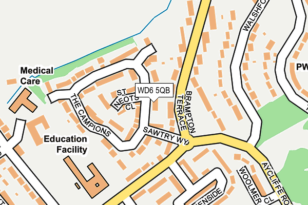 WD6 5QB map - OS OpenMap – Local (Ordnance Survey)