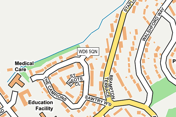 WD6 5QN map - OS OpenMap – Local (Ordnance Survey)