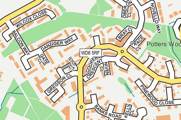 WD6 5RF map - OS OpenMap – Local (Ordnance Survey)