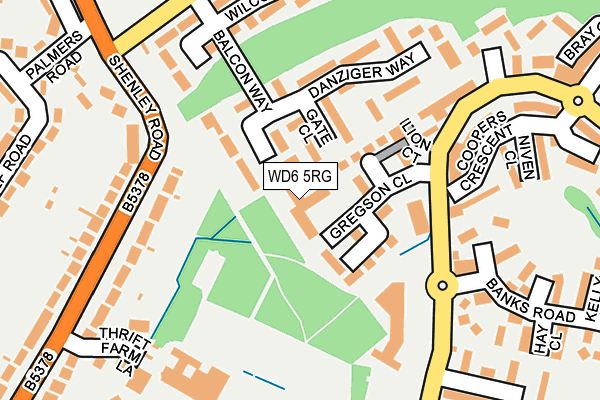 WD6 5RG map - OS OpenMap – Local (Ordnance Survey)