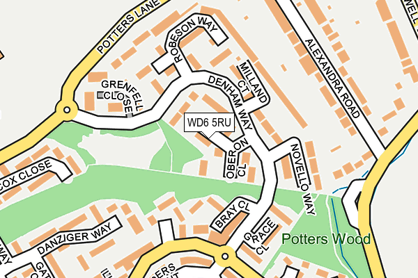 WD6 5RU map - OS OpenMap – Local (Ordnance Survey)