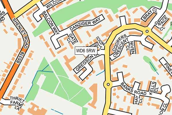 WD6 5RW map - OS OpenMap – Local (Ordnance Survey)