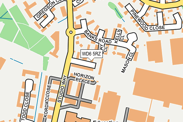 WD6 5RZ map - OS OpenMap – Local (Ordnance Survey)