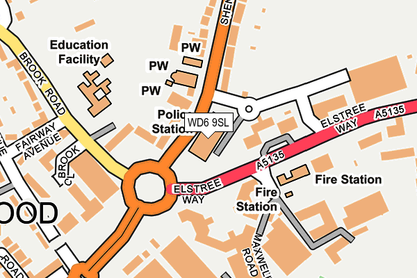 WD6 9SL map - OS OpenMap – Local (Ordnance Survey)