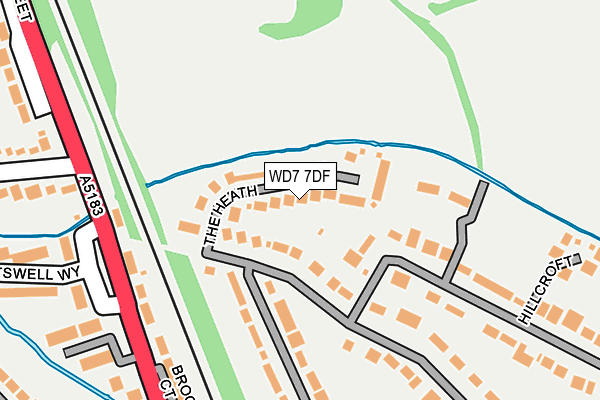 WD7 7DF map - OS OpenMap – Local (Ordnance Survey)