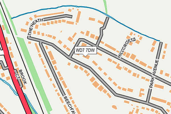 WD7 7DW map - OS OpenMap – Local (Ordnance Survey)