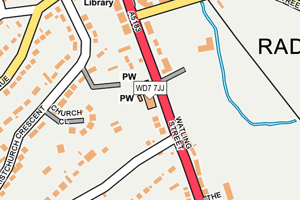 WD7 7JJ map - OS OpenMap – Local (Ordnance Survey)