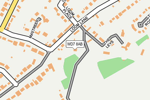 WD7 8AB map - OS OpenMap – Local (Ordnance Survey)