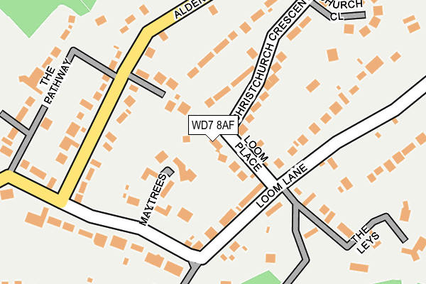 WD7 8AF map - OS OpenMap – Local (Ordnance Survey)