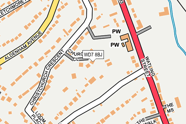 WD7 8BJ map - OS OpenMap – Local (Ordnance Survey)