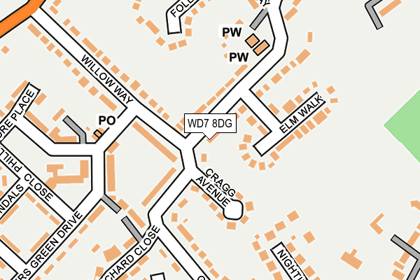 WD7 8DG map - OS OpenMap – Local (Ordnance Survey)