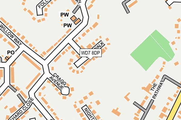 WD7 8DP map - OS OpenMap – Local (Ordnance Survey)